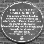 The Battle of Cable Street Wall Plaque